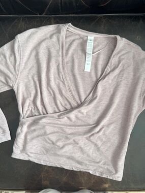 Lululemon BeCalm Wrap-Front Ballerina Long Sleeve Shirt Porcelain Pink